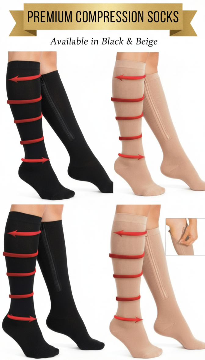🧦 MEDIAS DE COMPRESIÓN ZIP SOX – ALIVIO REAL Y RÁPIDO 💥
