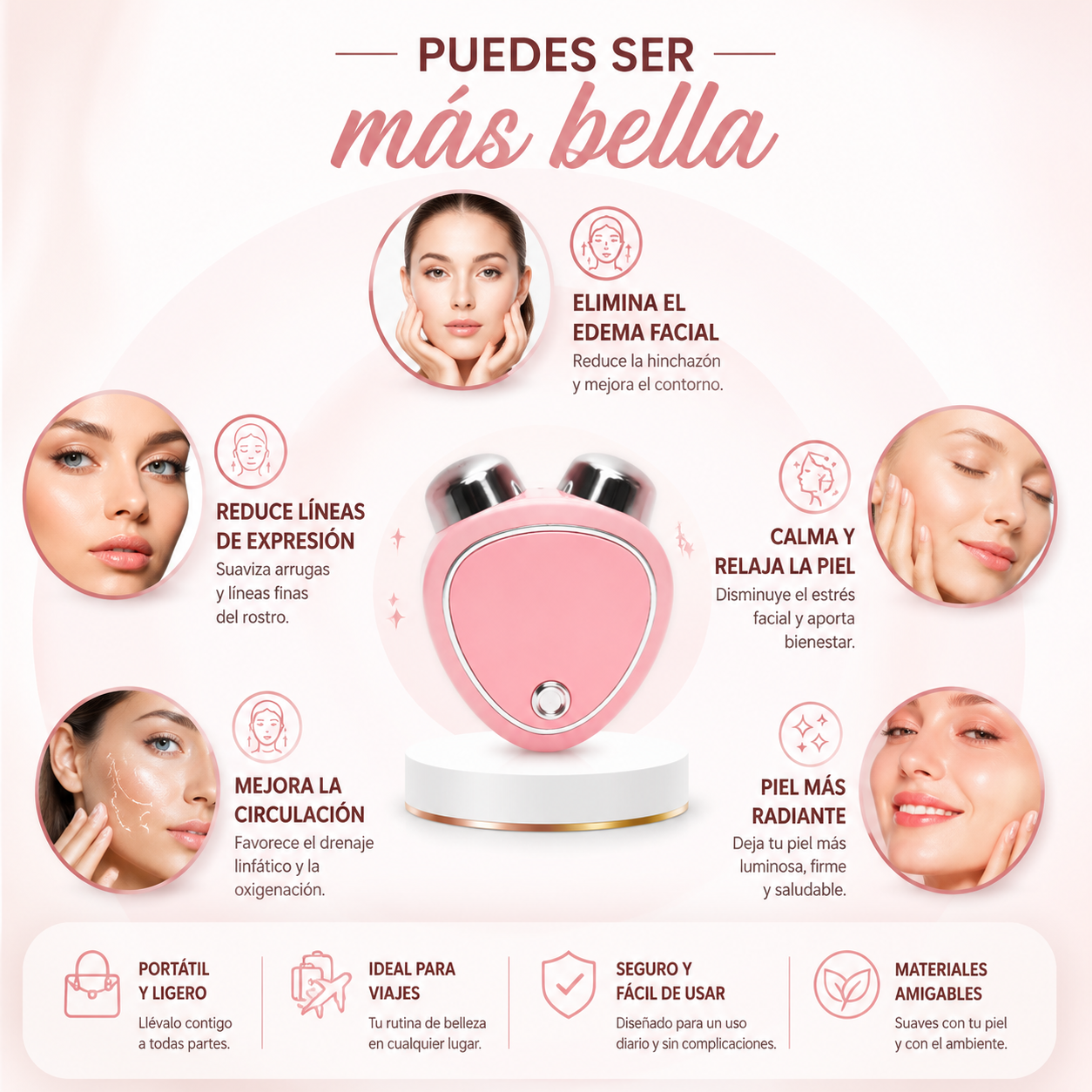 Masajeador Facial Corazón Portátil ✨💗