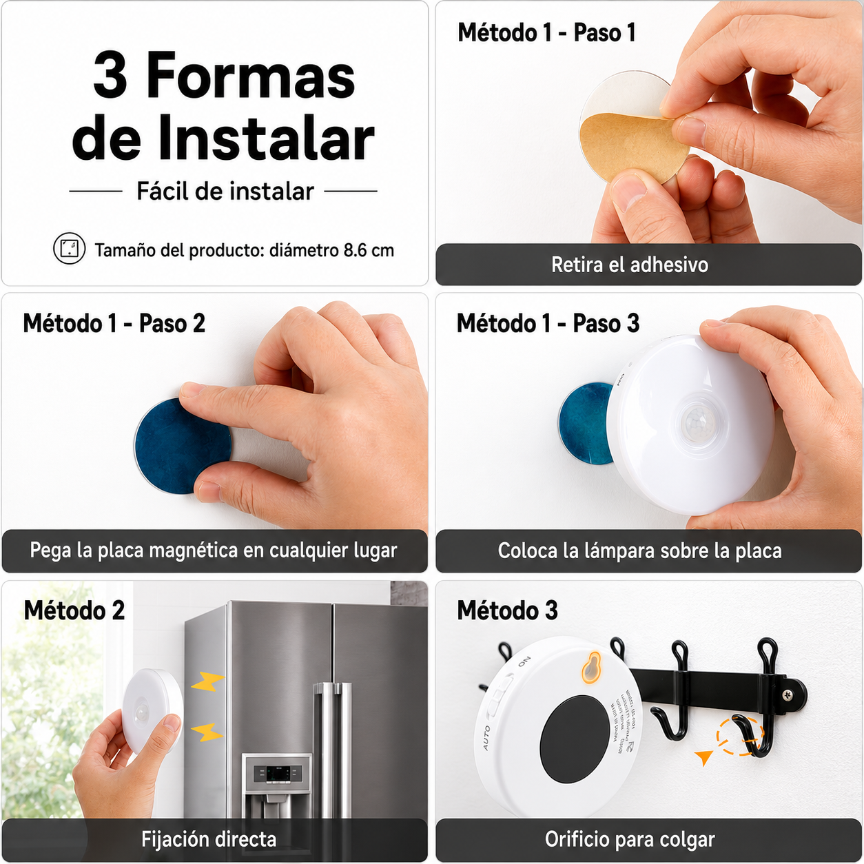 Lampara con sensor Kit x3 unidades