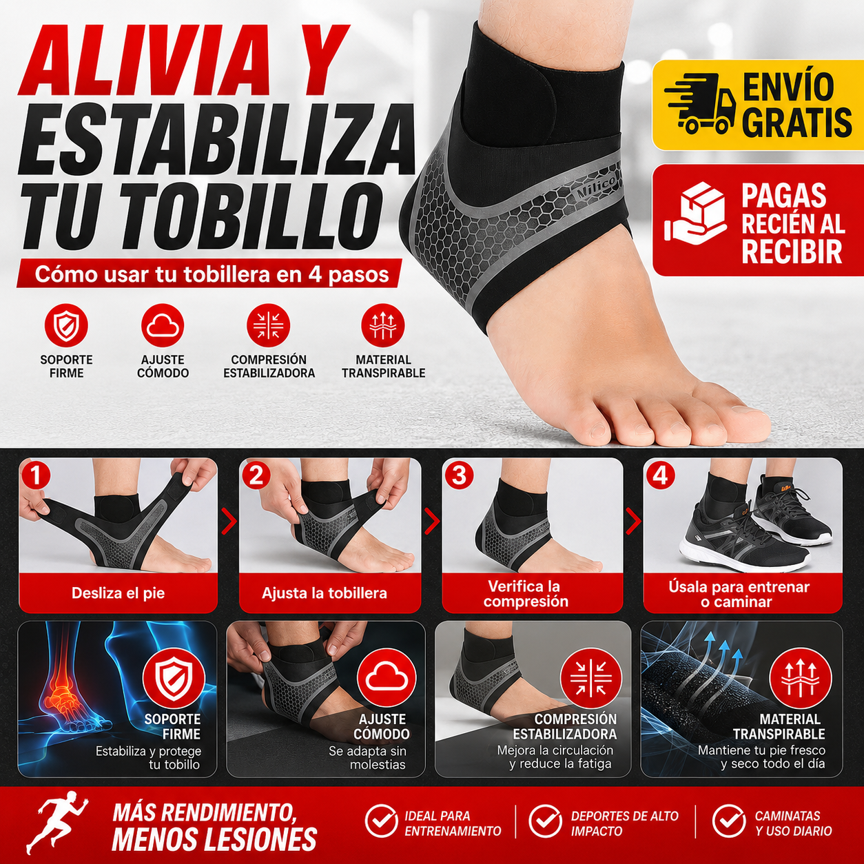 Tobillera de Compresión / Soporte de Tobillo