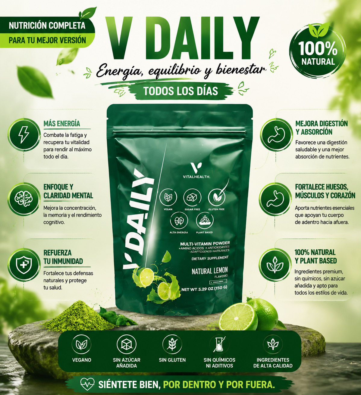V-Daily – Multivitamínico en Polvo Todo en Uno