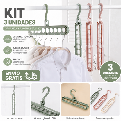 Organizador de Perchas - Kit de 3 Unidades