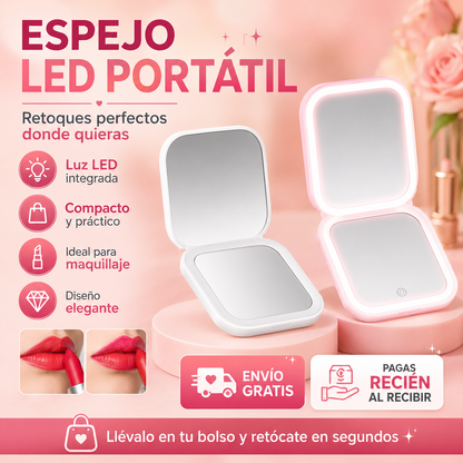 Espejo LED portátil para maquillaje 💄✨