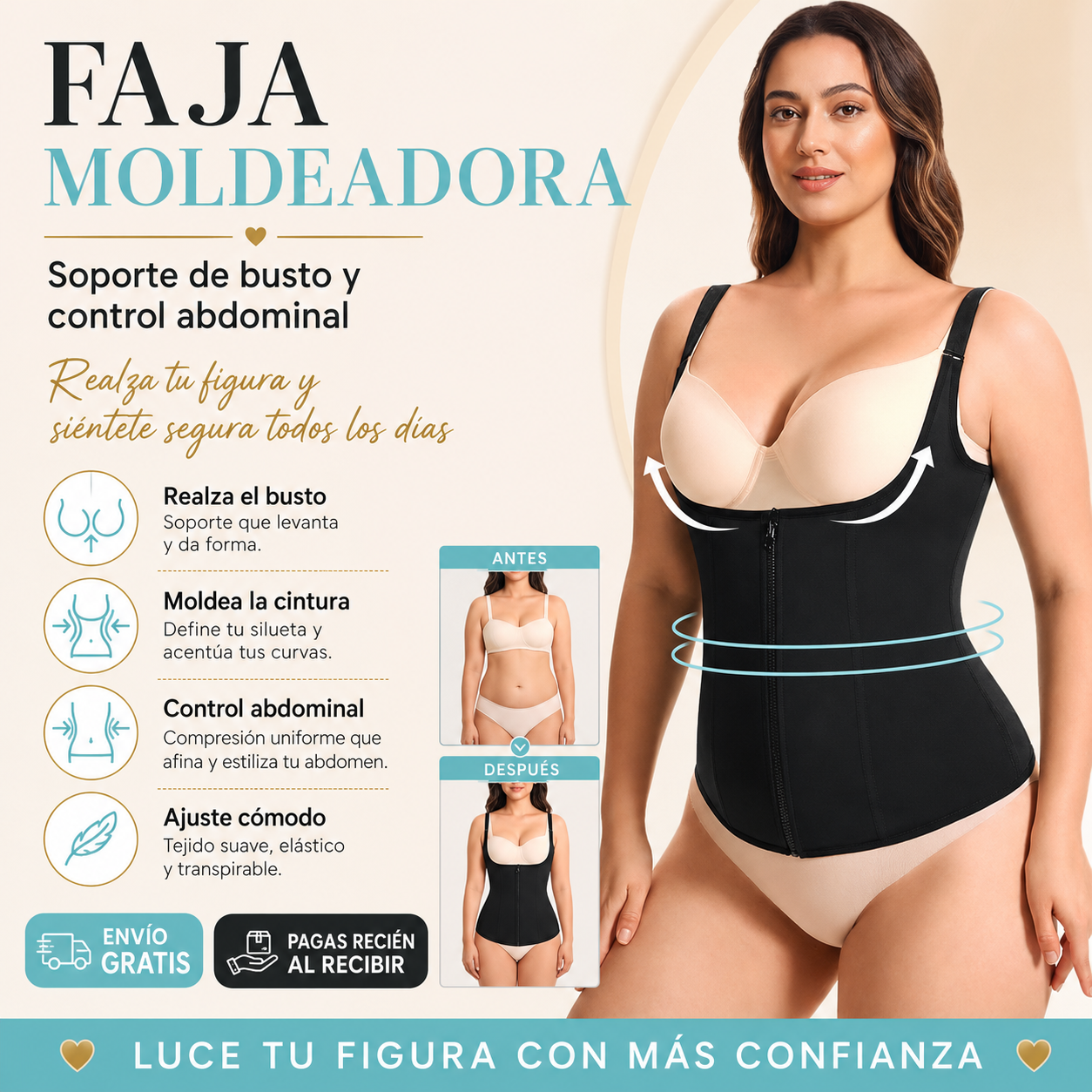 Faja moldeadora con soporte de busto 👗✨