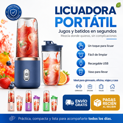 Licuadora portátil recargable 🍓🥤✨