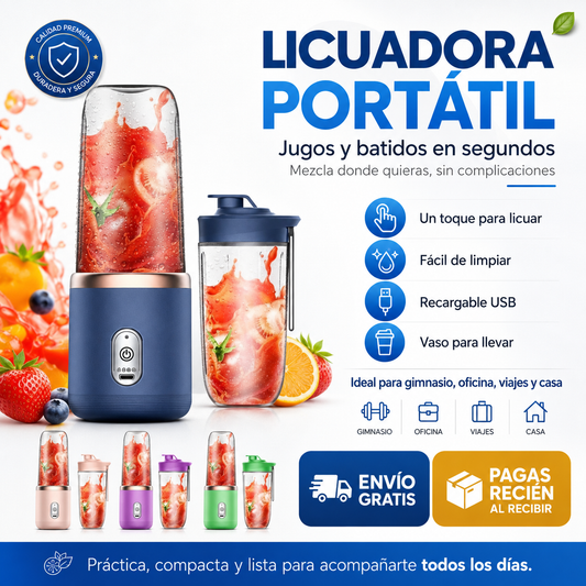Licuadora portátil recargable 🍓🥤✨