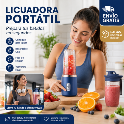Licuadora portátil recargable 🍓🥤✨