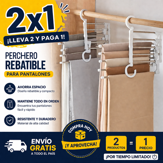 Percha Mágica Rebatible 5 en 1 - 2X1 Alta calidad