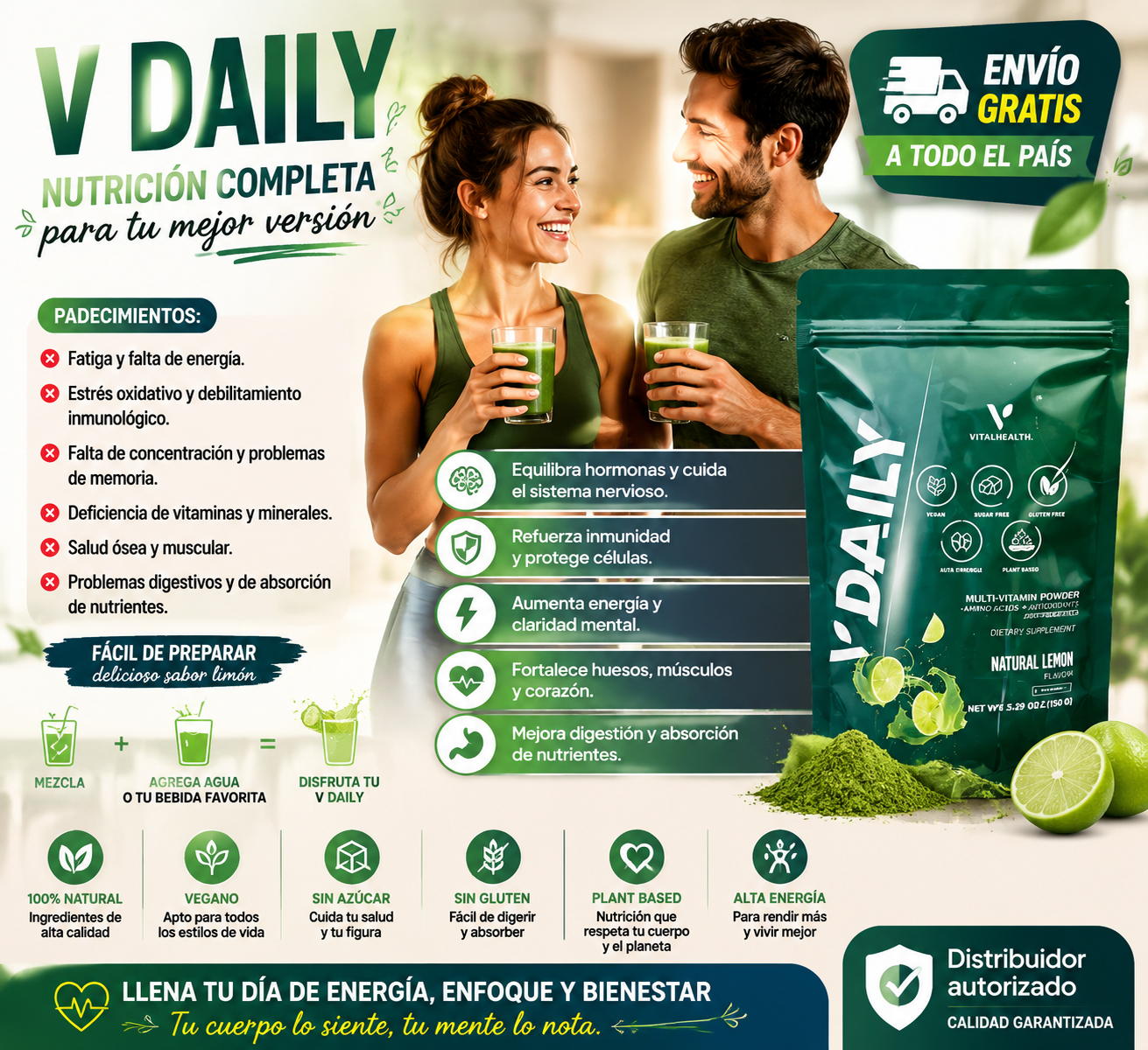 V-Daily – Multivitamínico en Polvo Todo en Uno