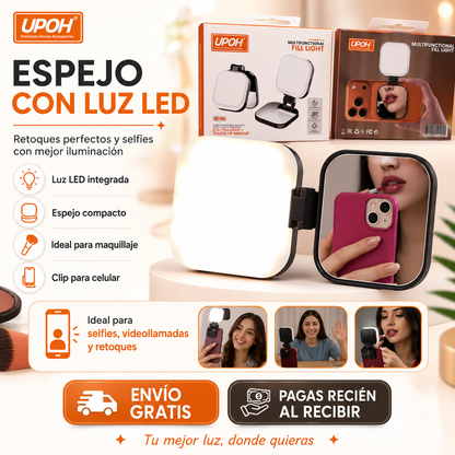 Luz LED con espejo magnético 📱✨