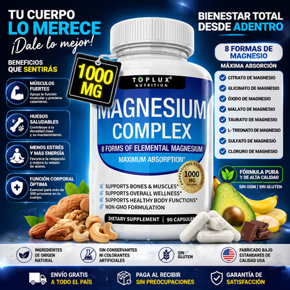 Magnesium 8 en 1 Complex: Energía, Relajación y Bienestar en una Cápsula