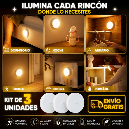 Lampara con sensor Kit x3 unidades