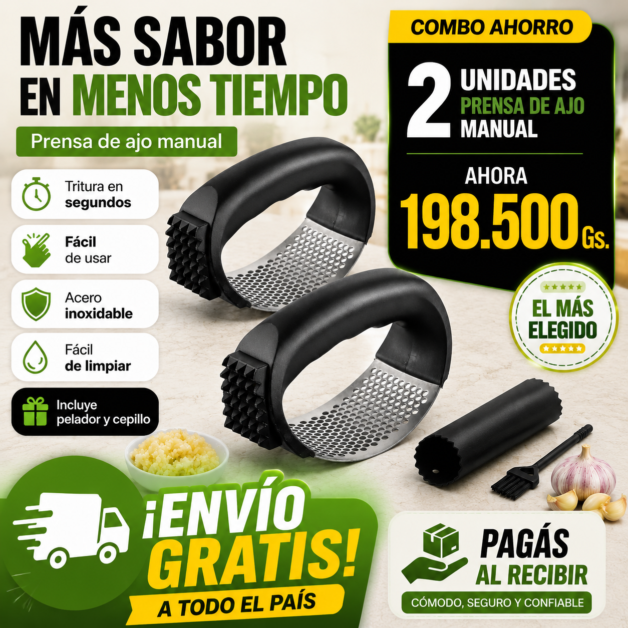 🧄 Prensa de Ajo Manual como 2 unidades