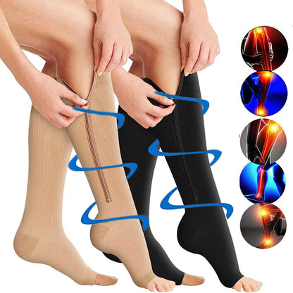 🧦 MEDIAS DE COMPRESIÓN ZIP SOX – ALIVIO REAL Y RÁPIDO 💥